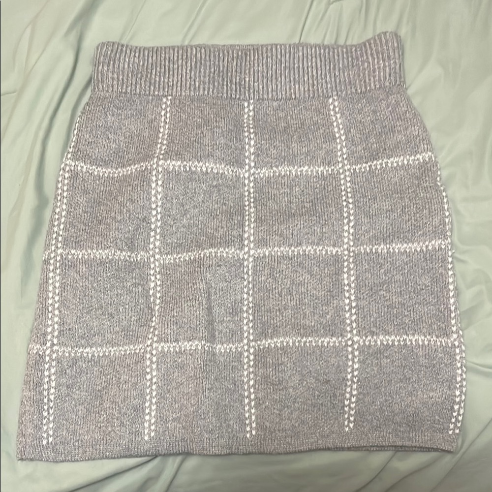 A New Day Gray Ribbed Mini Skirt